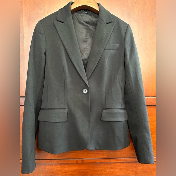 386. Ladies Theory Vintage Black Wool Blend Gabe B Suit Jacket - Picture 2 of 8